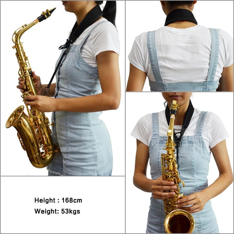 Rayzm Saxophone Strap with Metal Hook for Adults and Children, Soft Padded Adjustable Sax Neck Strap for Alto/Tenor/Soprano/Baritone Saxophones - Image 4
